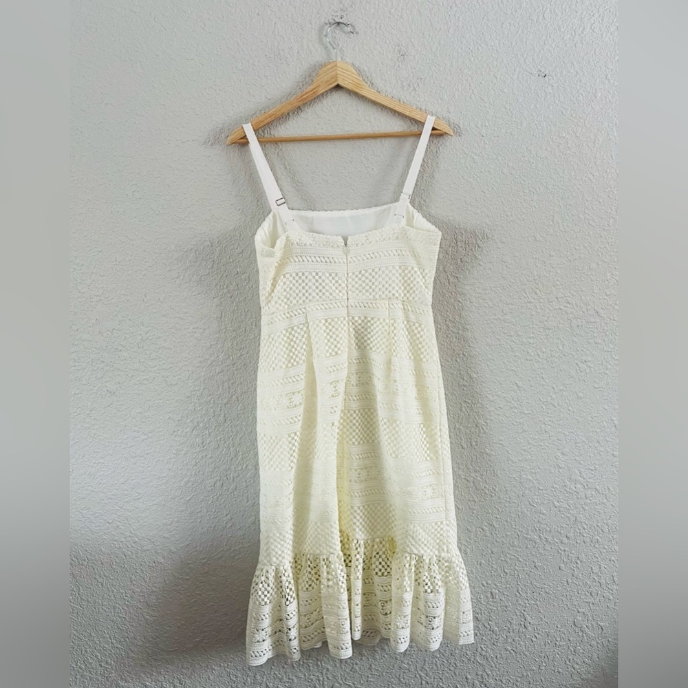 J. Crew Geometric Lace Midi Dress in Ivory NWT - Picture 3 of 14